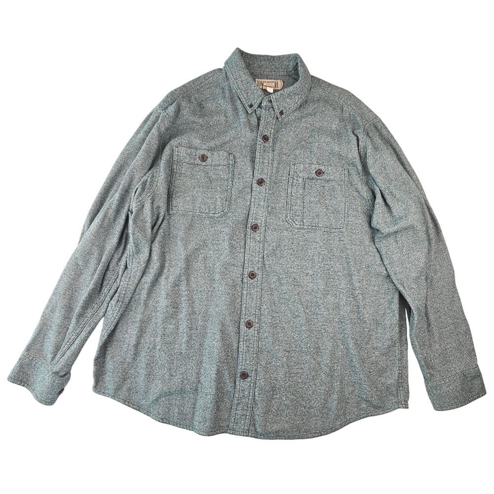 Duluth Trading Co Mens XL Relaxed Fit Cotton Button Down Shirt Green 3237-30